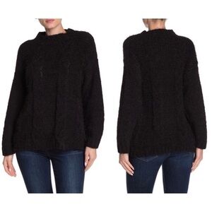 CENY Eyelash Knit Cabled Mock Neck Sweater Size medium